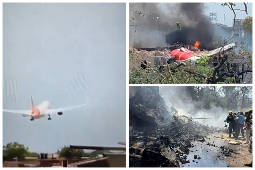 Momentul în care un avion cu 242 de persoane se prăbușește peste un cămin de medici în India. Noi detalii