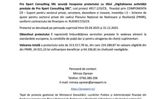 Comunicat Pro Xpert Consulting SRL