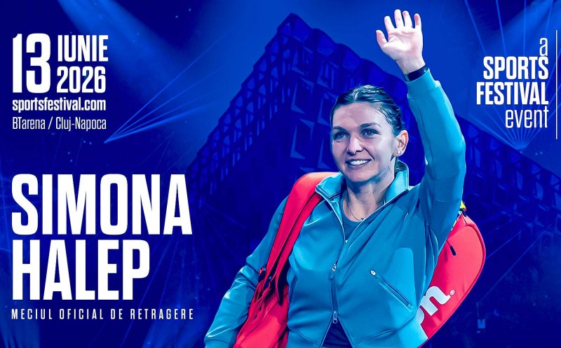 Simona Halep revine în 2026 la Sports Festival. Fostul lider mondial va avea meciul de retragare la Cluj-Napoca