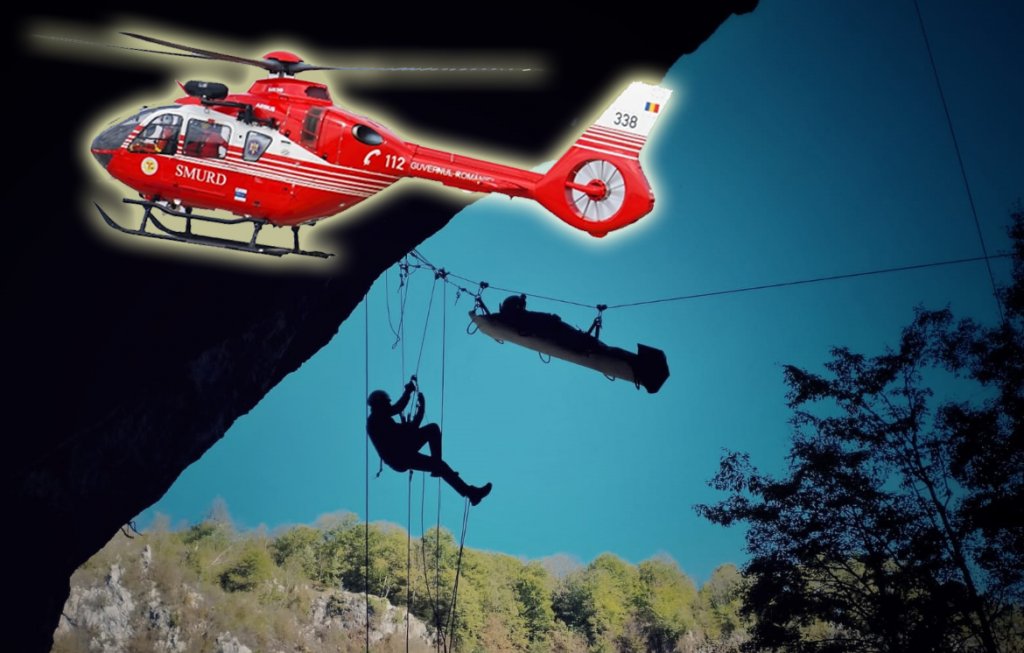 A intervenit elicopterul SMURD în Cheile Turzii / Victime extrase cu targa, prin aer, din defileu