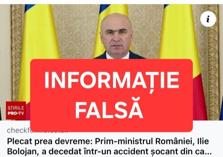 Alertă de dezinformare: Informațiile despre moartea lui Ilie Bolojan sunt FALSE. MAI avertizează