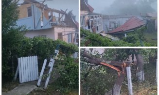 Imagini de groază surprinse într-o localitate din Cluj, după furtuna de luni seară: O familie a fost lăsată sub cerul liber