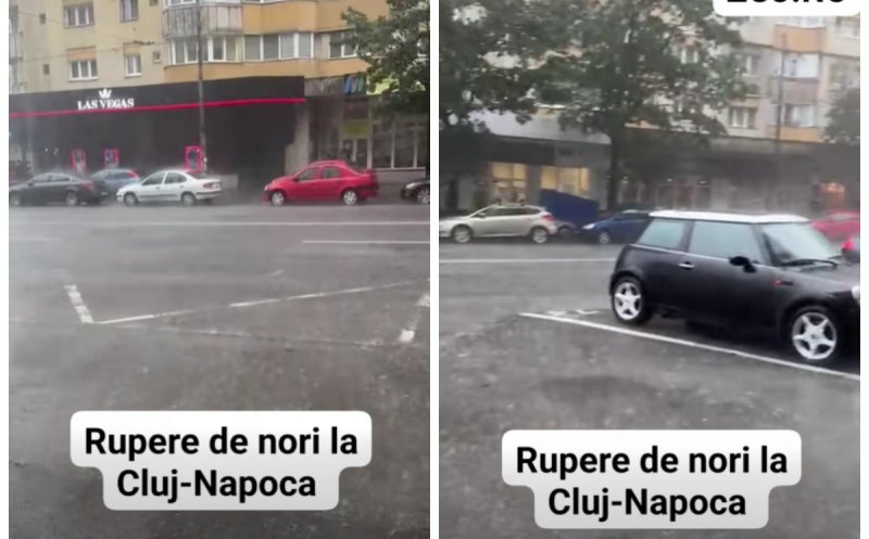 Rupere de nori la Cluj-Napoca. Cod portocaliu de vreme severă