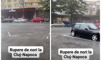 Rupere de nori la Cluj-Napoca. Cod portocaliu de vreme severă