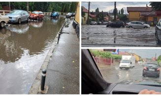 Cluj-Napoca, sub ape după o rupere de nori. Trafic îngreunat pe mai multe străzi