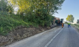Lucrări de întreținere pe un nou drum județean care facilitează accesul spre Cluj-Napoca