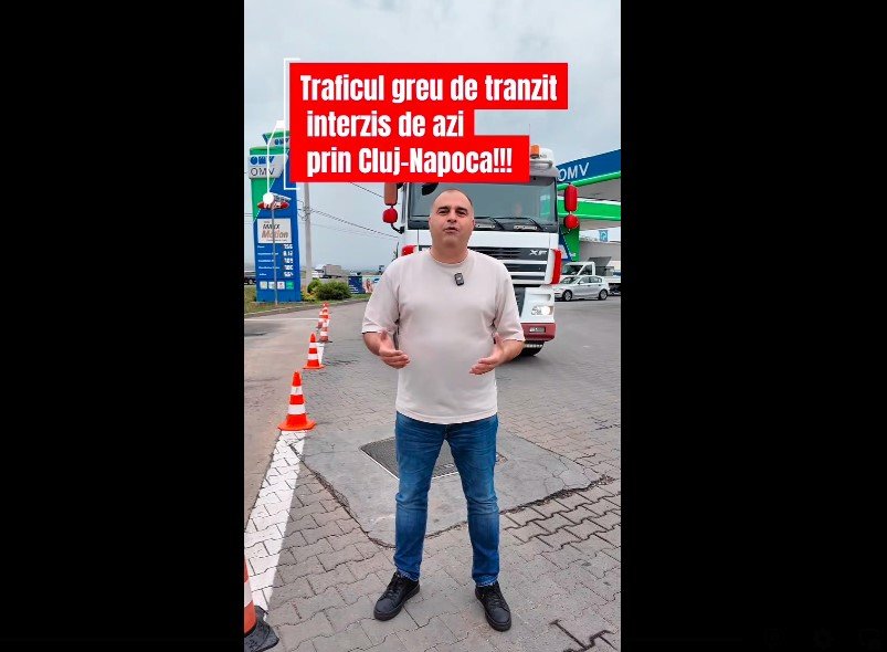 Traficul greu, INTERZIS prin Cluj-Napoca. Viceprimarul Tarcea a testat noul traseu, împreună cu șofer cu 30 de ani de experiență