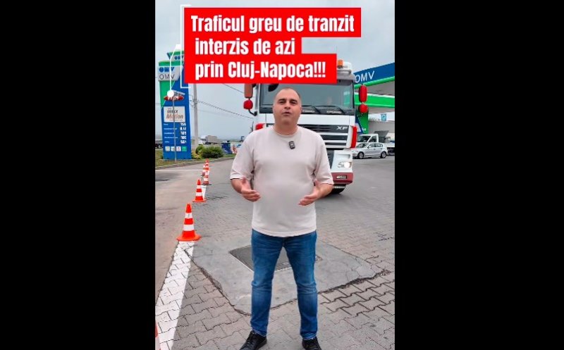 Traficul greu, INTERZIS prin Cluj-Napoca. Viceprimarul Tarcea a testat noul traseu, împreună cu șofer cu 30 de ani de experiență
