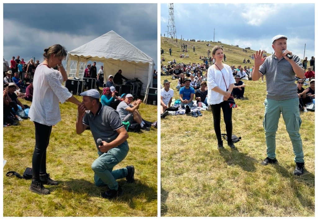 Un "DA" de neuitat, la 1.500 m altitudine. Cerere în căsătorie la Târgul de Fete de pe Muntele Găina