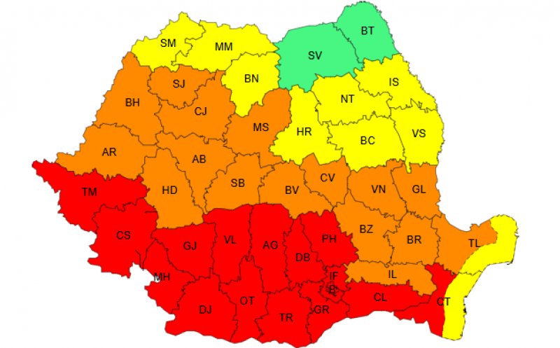 Se anunță un weekend fierbinte! Clujul, sub COD PORTOCALIU de CANICULĂ: temperaturi spre 40 de grade și nopți tropicale