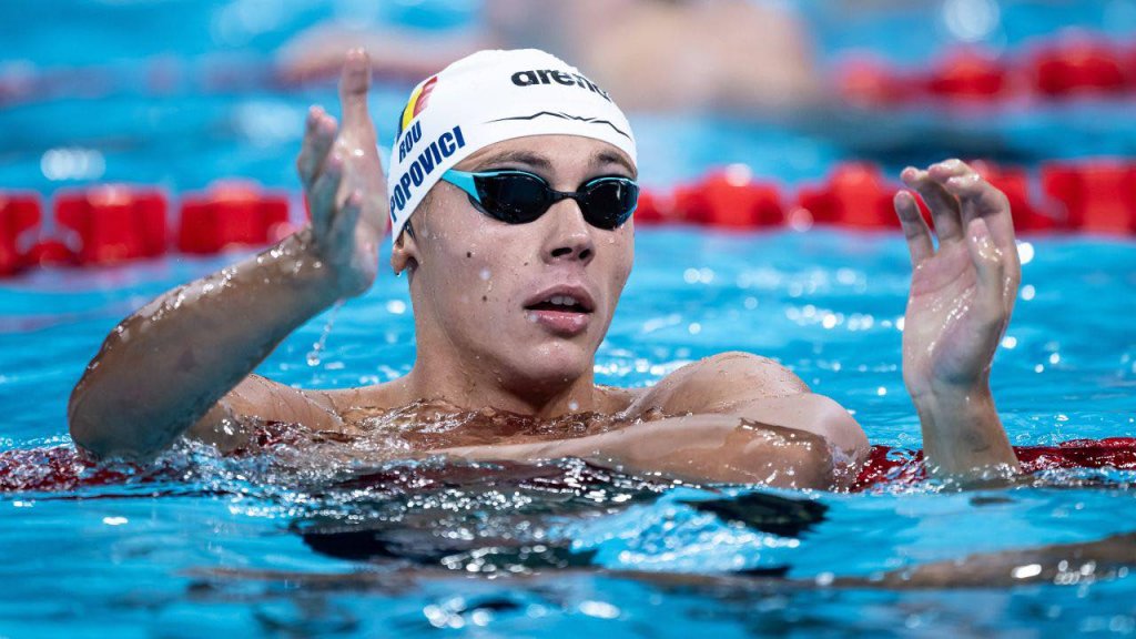 David Popovici, calificat în finala probei de 200 de metri liber la Campionatele Mondiale de la Singapore