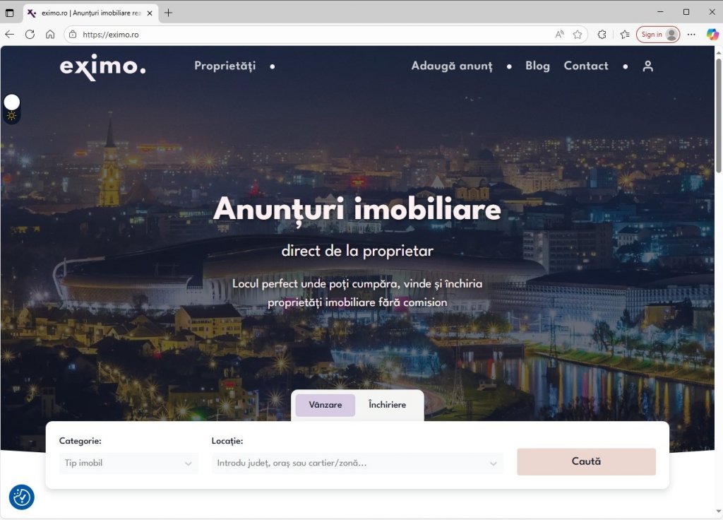 S-a lansat eximo.ro: Platforma imobiliară clujeană care elimină cârligele și comisioanele imobiliare