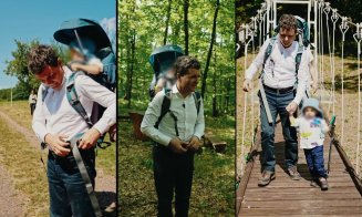 Nicușor Dan, drumeție în cămașă albă, alături de partenera sa și de cei doi copii ai lor