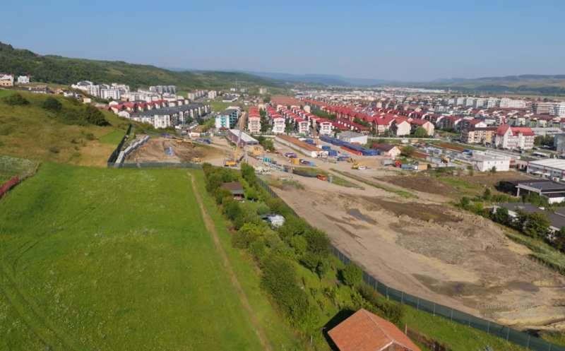 Șantierul metroului, în Florești, filmat din dronă. A început construcția puțului de lansare