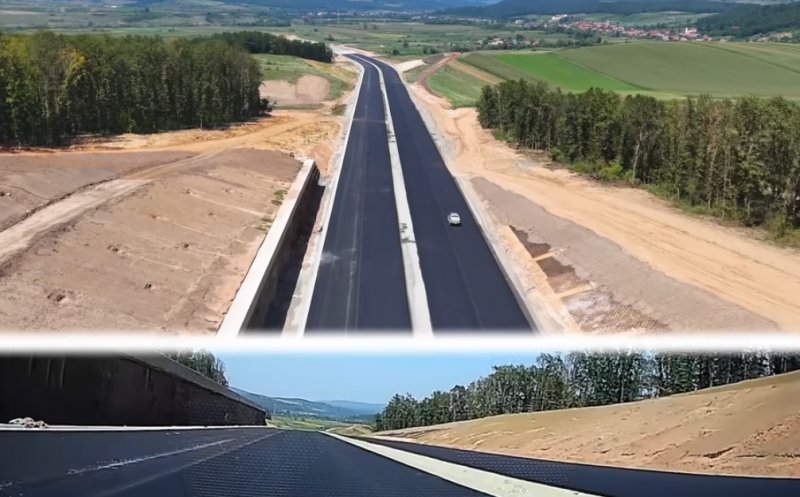 Tronsonul UMB dintre Zimbor și Poarta Sălajului, pus pe "pauză" două săptămâni. Vezi cum arată acum, din dronă și de la sol