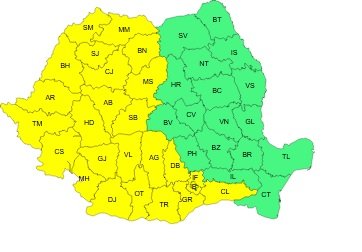 Cod galben de caniculă în România. Clujul, printre județele afectate