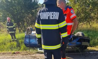 Cum s-a produs accidentul rutier de pe Calea Turzii din dimineața Sfintei Mării / Mașină cu roțile în sus