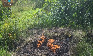 Pământul a luat foc pe o stradă din Cluj-Napoca. Cauza probabilă: acumulare de gaze