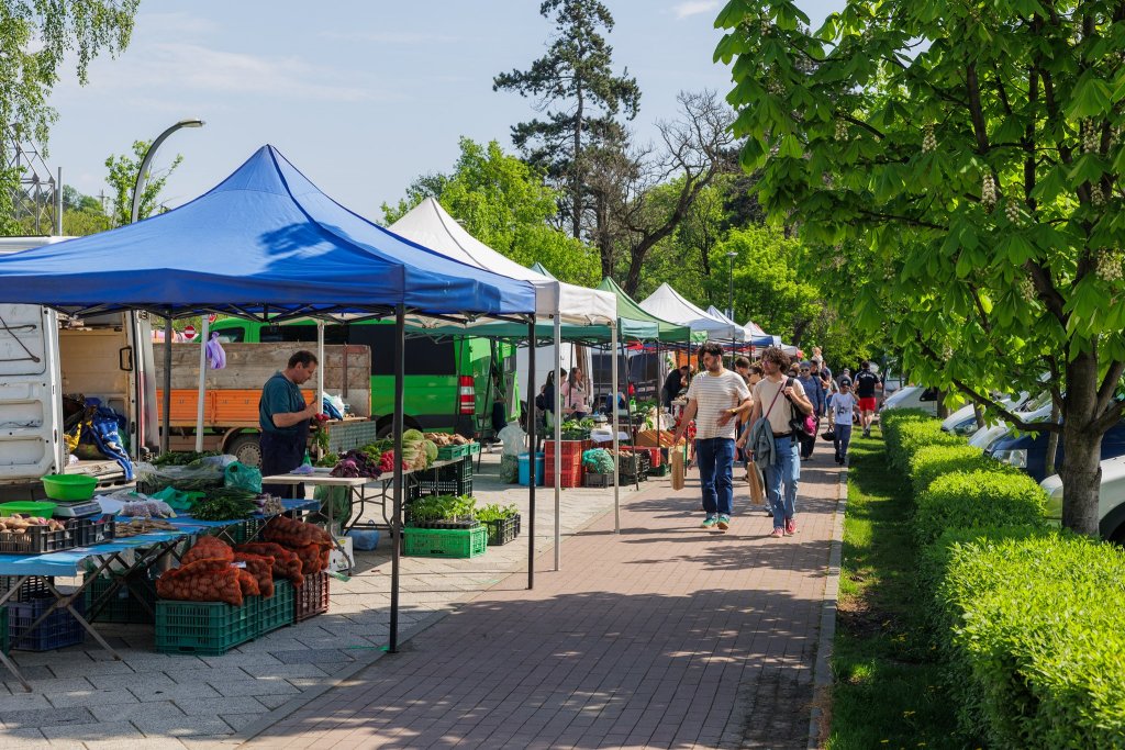 DJ printre fructe și legume: Muzică și produse locale în piața volantă de la Cluj Arena