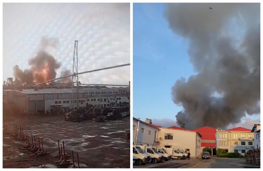 Momentul exploziei de la o fabrică mare din Sebeș. Trei muncitori au fost răniți