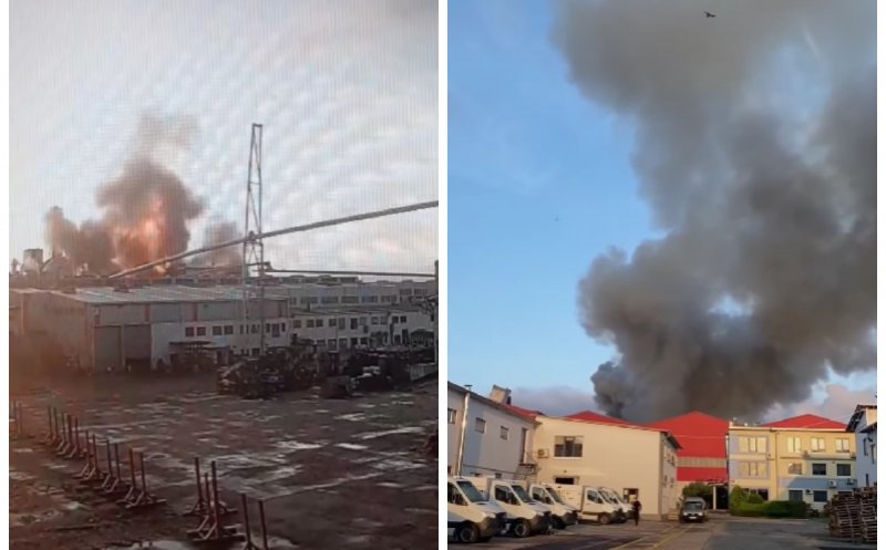 Momentul exploziei de la o fabrică mare din Sebeș. Trei muncitori au fost răniți
