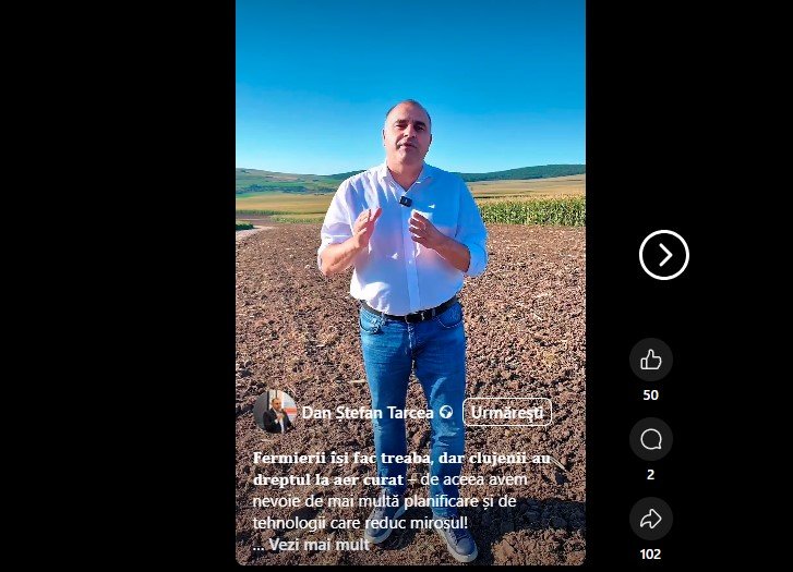 Viceprimarul Tarcea, discuție cu fermierii din jurul Clujului: ''Fermierii își fac treaba, dar clujenii au dreptul la aer curat''