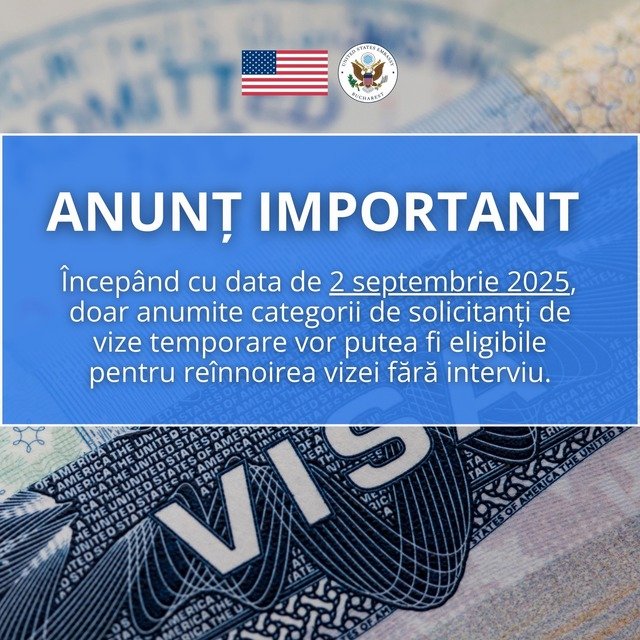 Modificări în acordarea vizelor pentru Statele Unite ale Americii, începând de azi