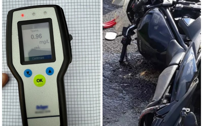 Accident în Cluj: Un cetățean străin, beat criță, a căzut cu motocicleta într-un șanț