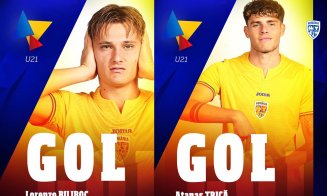 Atacanții de la CFR și "U" Cluj au marcat golurile din partida câștigată de Naționala U21 cu San Marino