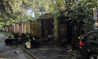 Garaje distruse de foc în cartierul Zorilor. Pompierii au stabilit cauza probabilă a izbucnirii incendiului