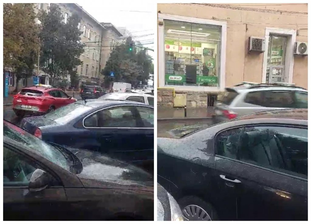 Ploaie torențială și grindină în centrul Clujului. Vreme instabilă toată săptămâna