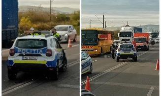Accident rutier pe un drum din Cluj: autospecială de poliție și un BMW implicate