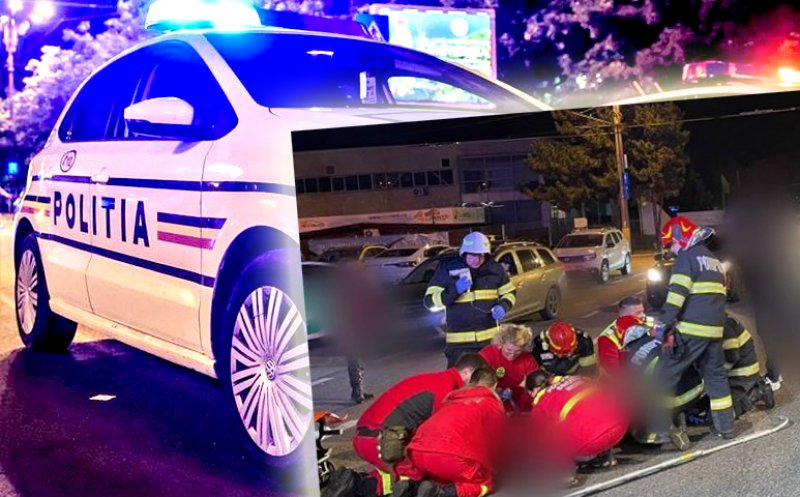 Polițiștii, despre accidentul GRAV cu pietonul lovit de mașină care a fost intubat și transportat la spital: Traversare NEREGULAMENTARĂ