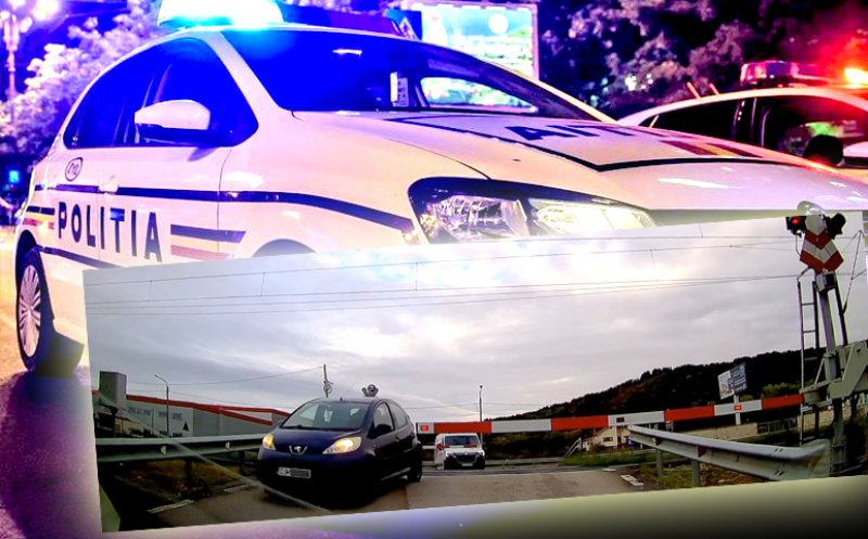 Polițiștii clujeni îl caută pe ”șmecherul” care a făcut slalom printre barierele de cale ferată de la Jucu / Îi anunță și pe alți ”șmecheri” cât e amenda, pe lângă 4 luni fără permis