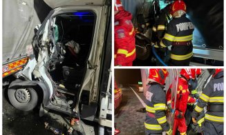 Accident grav pe A10, sensul Aiud-Turda: tânăr de 26 de ani, rănit și transportat la spital după impactul dintre două autoutilitare