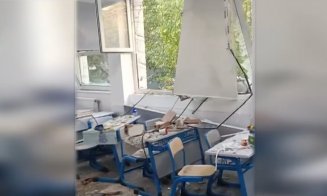Explozie în Rahova | Sălile de curs, ale școlii de lângă blocul unde a avut loc deflagrația, arată ca după bombardament