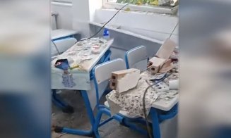 Explozie în Rahova | Sălile de curs, ale școlii de lângă blocul unde a avut loc deflagrația, arată ca după bombardament