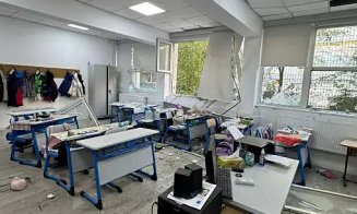 Explozie în Rahova | Sălile de curs, ale școlii de lângă blocul unde a avut loc deflagrația, arată ca după bombardament