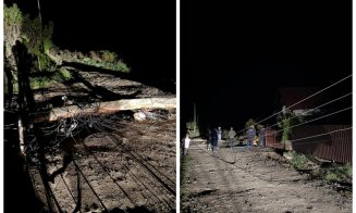 Scene ireale într-o comună din Cluj! Un bărbat a distrus un stâlp de curent și a lăsat o stradă întreagă în beznă. Ce a urmat