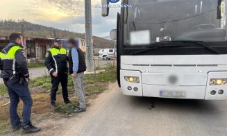 Cum le punea călătorilor viața în pericol un operator de transport persoane din Cluj / Amendă de 14.000 de lei și autocar imobilizat
