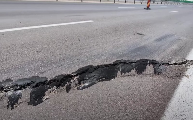 Atenție, șoferi! O porțiune din autostrada A10, sensul Aiud – Turda, s-a surpat