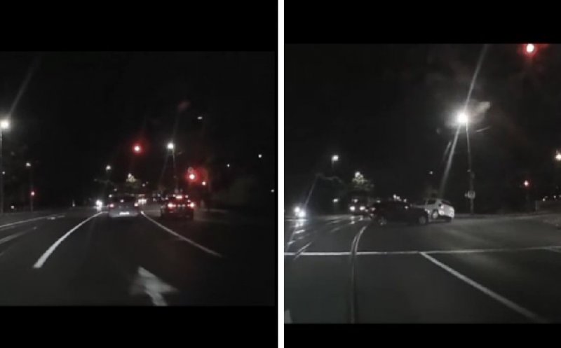 Accidentul de lângă Cluj Arena, surprins de o cameră de bord: o tânără de 24 de ani a rămas încarcerată după ce mașina ei s-a răsturnat