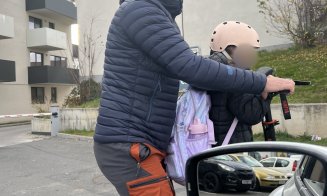 Trotinetist din Cluj, care și-a pus fiica în pericol, amenințări cu moartea la adresa celui care l-a atenționat / Îl va vizita și Protecția Copilului