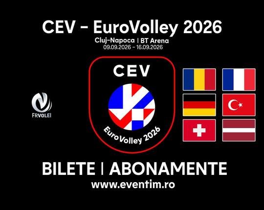 Volei masculin: S-au pus în vânzare biletele pentru meciurile din grupa D a CE2026, de la Cluj-Napoca