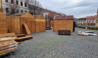 Au început pregătirile pentru Târgul de Crăciun din centrul Clujului. Când are loc marea deschidere