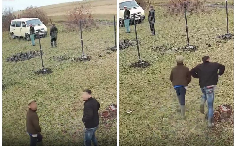 Hoți surprinși pe terenul unui clujean: filmarea i-a dat de gol