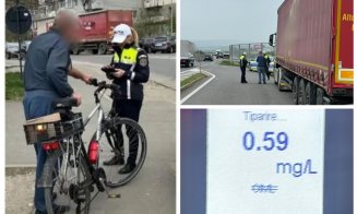 Controale dure în trafic la Cluj: biciclist beat, mașini fără rovinietă și sancțiuni de zeci de mii de lei