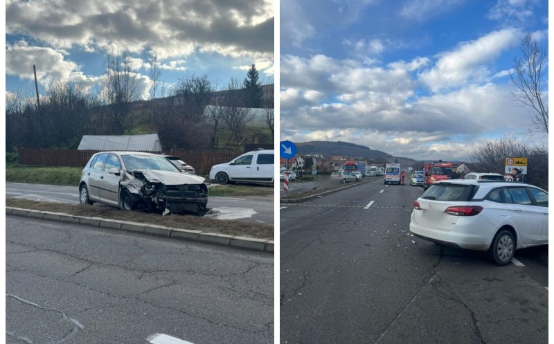 Accident între două mașini în Cluj: două femei au fost transportate la spital