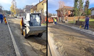 Lucrări pe ultima 100 de metri pe o stradă din Cluj-Napoca: trotuare, borduri, asfalt