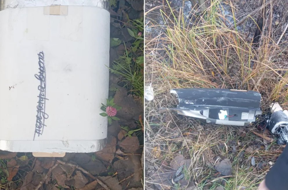 Primele imagini cu drona prăbușită în curtea unui român: „A auzit un vuiet și apoi o lovitură puternică în spatele casei”